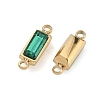 Birthstone 304 Stainless Steel Rhinestone Connector Charms STAS-L022-576G-03-2