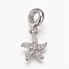 304 Stainless Steel Rhinestone European Dangle Charms OPDL-K001-18AS-2