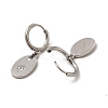 Crystal Rhinestone Oval with Star Dangle Hoop Earrings EJEW-P219-11P-2