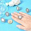 Vintage Adjustable Iron Finger Ring Components Alloy Cabochon Bezel Settings PALLOY-Q300-09AS-NR-2