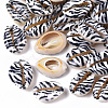 Printed Natural Cowrie Shell Beads X-SSHEL-R047-01-B01-1
