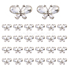 Platinum Tone Alloy Rhinestone Butterfly Cabochons DIY-FG0009-98B-1