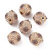 Golden Plated Alloy Rhinestone Beads FIND-E046-14G-04-1