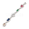 Brass Micro Pave Cubic Zirconia Big Pendants KK-K418-03C-P-2