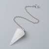 Platinum Tone Brass Crystal Cone Hexagonal Pointed Dowsing Pendulums X-MAK-M015-01I-7