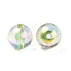 UV Plating Transparent Rainbow Iridescent Acrylic Beads OACR-F004-01D-3