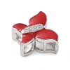 Brass Micro Pave Clear Cubic Zirconia Silde Charms KK-C086-02P-02-2