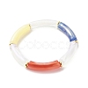 Acrylic Curved Tube Beaded Stretch Bracelet for Women BJEW-JB08374-4