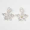 Brass Rhinestone European Dangle Charms X-PALLOY-D342-05-2