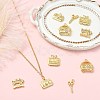 10Pcs 5 Styles Brass Micro Pave Clear Cubic Zirconia Pendants KK-CJ0004-26G-6