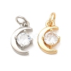 Rack Plating Brass Micro Pave Clear Cubic Zirconia Pendants KK-E081-11P-4
