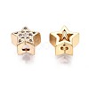 Brass Micro Pave Clear Cubic Zirconia Beads KK-Q764-008-2