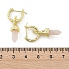 Natural Rose Quartz Hoop Earrings EJEW-P306-01G-07-5
