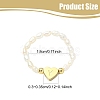 Natural Freshwater Pearl & 304 Stainless Steel Bead Finger Rings RJEW-FS00001-25-3