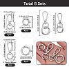 DIY Keychain Clasp Findings Kits DIY-SP0003-47P-2