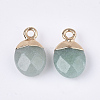 Electroplate Natural Green Aventurine Charms X-G-S344-09J-2