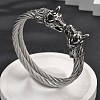 Viking 304 Stainless Steel Open Cuff Bangles for Men BJEW-U001-07L-AS-5