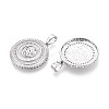 Brass Pave Clear Cubic Zirconia Pendants KK-T081-09P-2