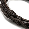 PU Leather & Waxed Cords Triple Layer Multi-strand Bracelets BJEW-F468-10-4