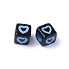 Opaque Black Acrylic European Beads MACR-S273-51B-02-3