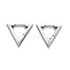 Tarnish Resistant 304 Stainless Steel Triangle Huggie Hoop Earrings STAS-J033-02C-P-1