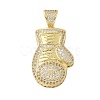 Brass Micro Pave Cubic Zirconia Pendants KK-P293-37G-1