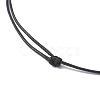 2Pcs 2 Colors Adjustable Dyed Synthetic Turquoise with Round Plastic Imitation Pearl Cross Pendant Black Waxed Polyester Cord Necklaces for Women NJEW-JN05384-6