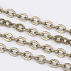 Brass Flat Oval Cable Chains CHC025Y-01-AB-NF-1