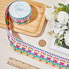 10M Ethnic Style Embroidery Polyester Flower Ribbons OCOR-WH0077-74B-3