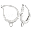 Anti-Tarnish 2 Pairs Rhodium Plated 925 Sterling Silver Hoop Earring Findings STER-BBC0005-98-1