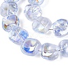 Electroplate Transparent Glass Beads Strands EGLA-N057-02A-M-4