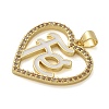 Brass Micro Pave Cubic Zirconia Pendants KK-M319-04G-3