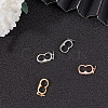 4Pcs 4 Styles Brass Micro Pave Clear Cubic Zirconia Twister Clasps ZIRC-DR0001-03-4