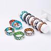Handmade Millefiori Lampwork Beaded Stretch Bracelets BJEW-G530-01-1
