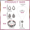 Tartan Teardrop PU Leather Pendant Necklaces & Bracelets & Dangle Earrings Sets SJEW-WH0007-07B-3