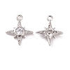 Brass Micro Pave Clear Cubic Zirconia Charms X-KK-G418-08P-2