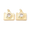 Brass Micro Pave Clear Cubic Zirconia Pendants X-ZIRC-P098-12G-1