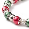 Glass Pearl Beaded Stretch Bracelet BJEW-TA00144-6
