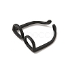 Brass Glasses Frame Open Cuff Ring for Women X-RJEW-F140-140EB-3