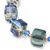 Electroplate Glass Beaded Stretch Bracelets for Women BJEW-JB11213-02-3