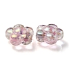 UV Plating Rainbow Iridescent Transparent Acrylic Beads OACR-C007-11E-3