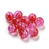 Transparent Spray Painting Crackle Glass Beads GLAA-L046-01B-39-1