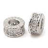 Rack Plating Brass Micro Pave Cubic Zirconia Beads KK-A186-03B-P-3