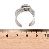 304 Stainless Steel Open Cuff Ring Components STAS-F366-06B-P-2