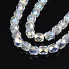 Electroplate Transparent Glass Beads Strands EGLA-N002-13-B-3