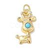 Rack Plating Brass Micro Pave Cubic Zirconia Enamel Pendants KK-K377-88G-01-1