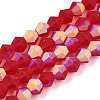 Imitate Austrian Crystal Bicone Frosted Glass Beads Strands EGLA-A039-T6mm-MB14-1