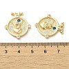 Brass Micro Pave Clear Cubic Zirconia Pendants KK-G481-07G-3
