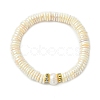 Potato Natural Pearl & Electroplated Shell Pearl Heishi Beads Stretch Bracelets BJEW-JB14158-3