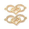 Brass Micro Pave Cubic Zirconia Connector Charms CU-CBA4579-02G-F-1
